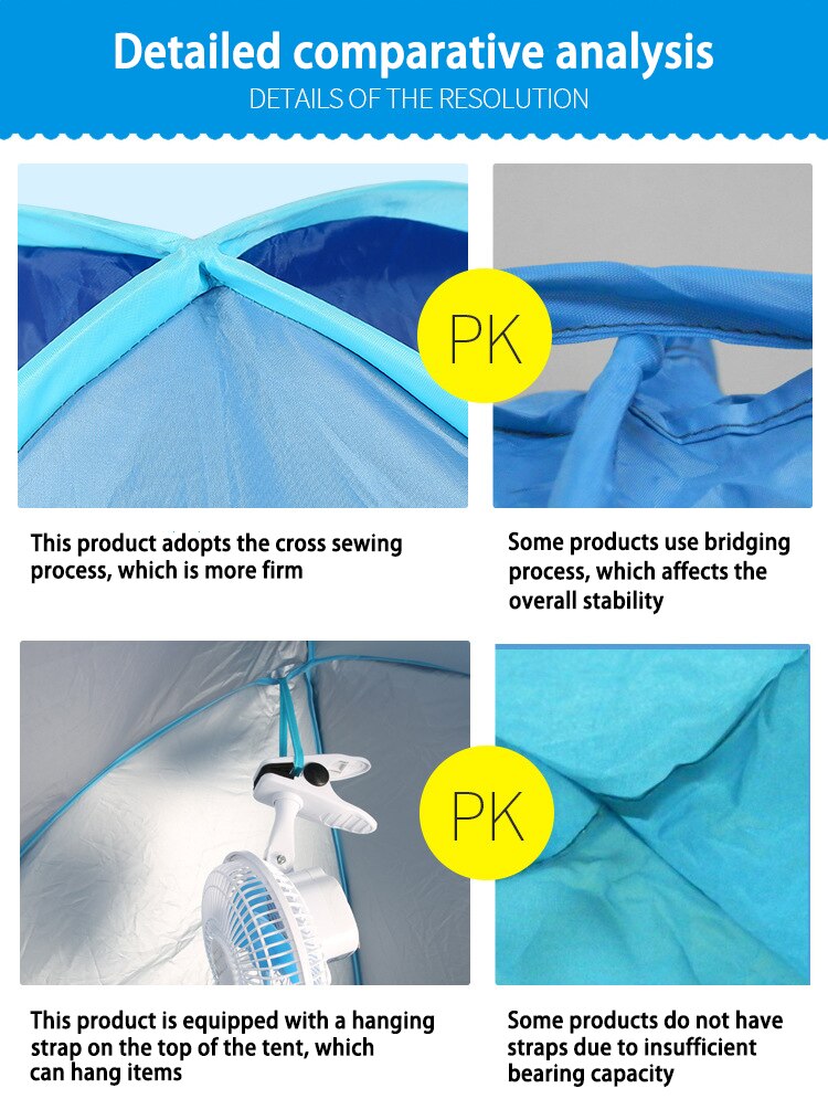 Cheap Goat Tents Beach Camping Tent Outdoor UV Protection Ultralight Portable Sunshade Canopy For Fishing Picnic Hiking Tent Tourist Awning   